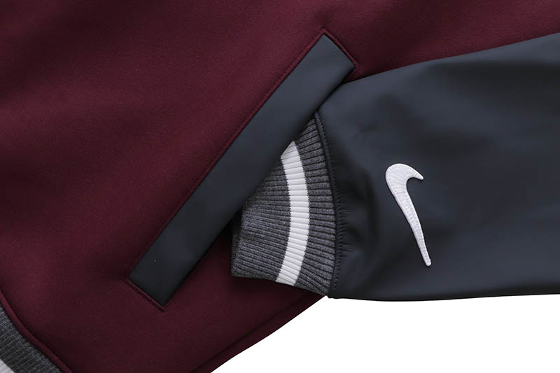 NIKE STOCK LETTERMAN JACKET (DJ5971-669:TM DARK MAROON/TM ANTHRACITE/TM WHITE)