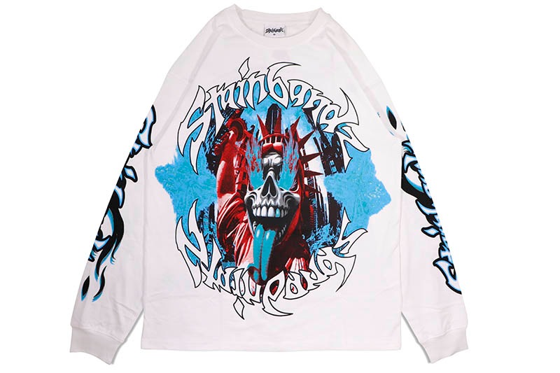 SB STUDIOS STAINBANDZ LONGSLEEVE T-SHIRTS (WHITE/BLUE