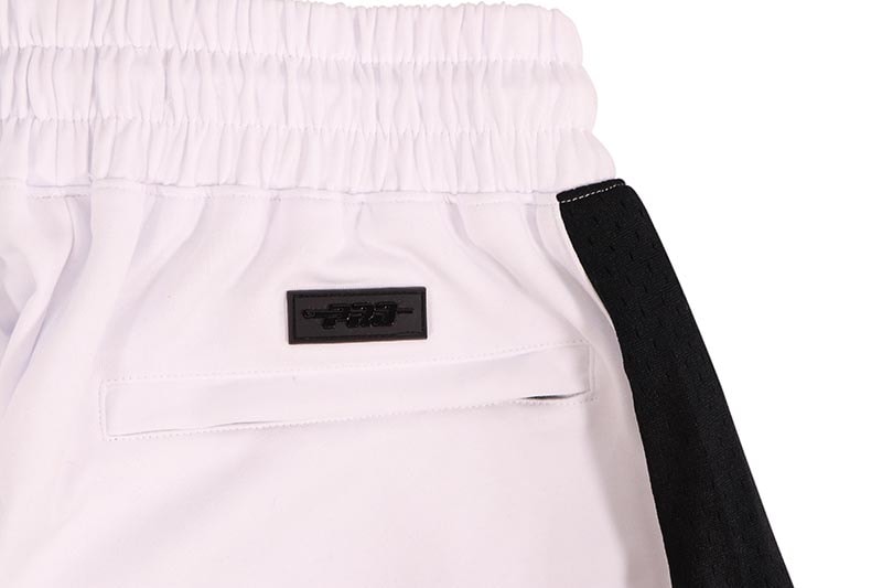 PRO STANDARD LOS ANGELES LAKERS SCRIPT TAIL DOUBLE KNIT 2.0 SHORT (BLL3515428-WBL:WHITE/BLACK)