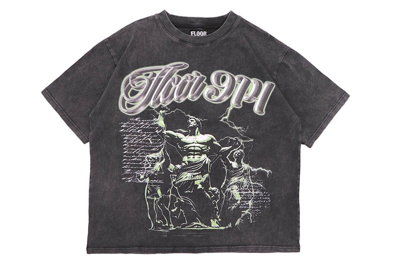 FLOOR 914 ROMAN THUNDER T-SHIRT (BLACK)