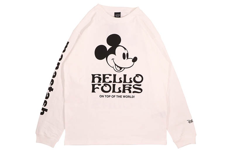 MANASTASH MICKY HELLOW FOLKS L/S TEE (792-5230013-030:WHITE)