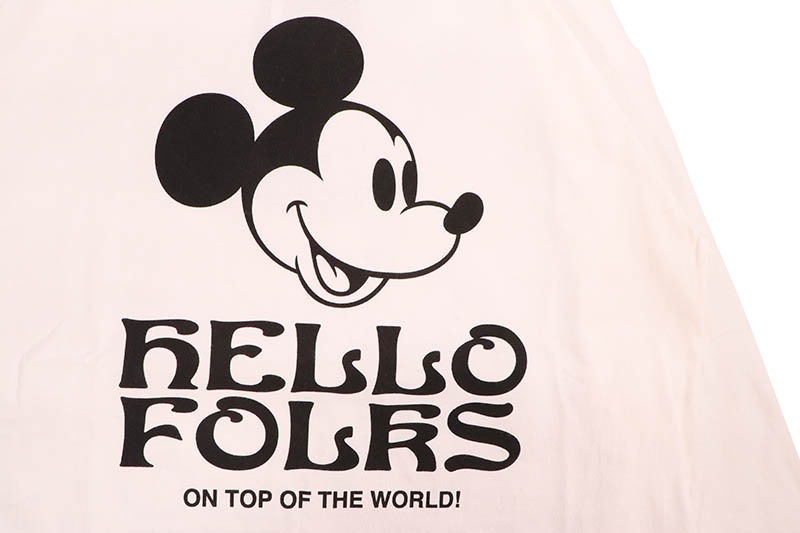 MANASTASH MICKY HELLOW FOLKS L/S TEE (792-5230013-030:WHITE)