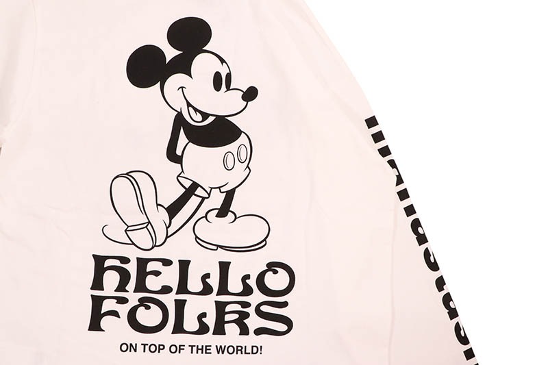 MANASTASH MICKY HELLOW FOLKS L/S TEE (792-5230013-030:WHITE)