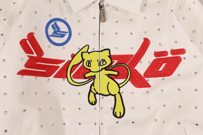 SICKO MEW LEATHER JACKET (WHITE)