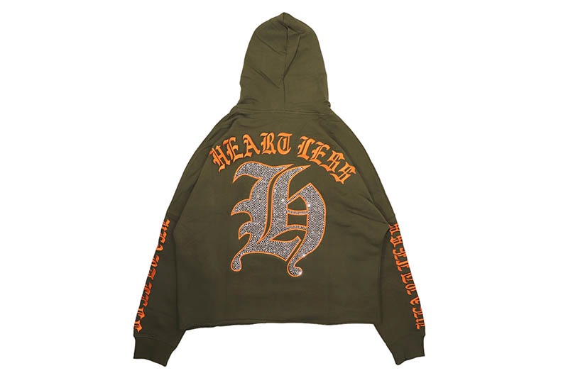 FOCUS HEARTLESS CROPPED HOODIE & STACKED JOGGER SET (80559:OLIVE)