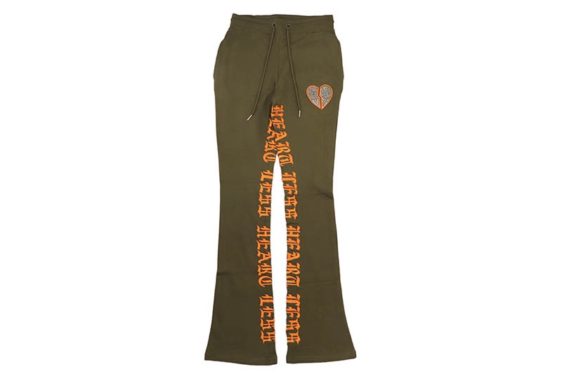 FOCUS HEARTLESS CROPPED HOODIE & STACKED JOGGER SET (80559:OLIVE)