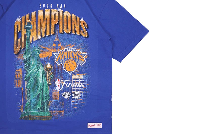 MITCHELL & NESS NEW YORK KNICKS 2026 NBA FINALS CHAMPIONS CITY T-SHIRT (SS22314-NYKROYA:ROYAL BLUE)