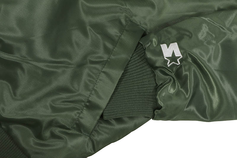 STARTER OAKLAND ATHLETICS VARSITY SATIN FULL-SNAP JACKET (LS250167-OLA:GREEN)