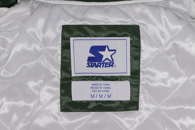 STARTER OAKLAND ATHLETICS VARSITY SATIN FULL-SNAP JACKET (LS250167-OLA:GREEN)
