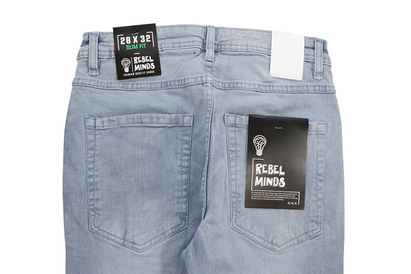 REBEL MINDS SLIM FIT JEANS (100-610:LT. INDIGO)