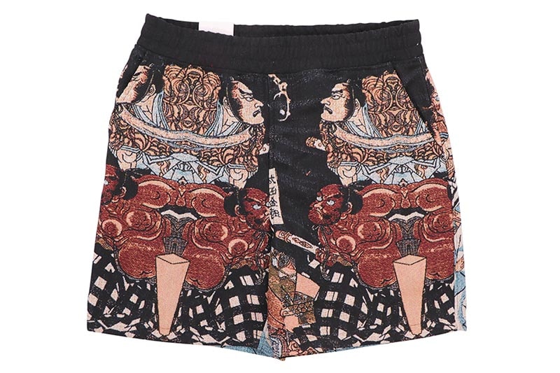 REBEL MINDS SAMURAI TAPESTRY SHORTS (151-936:BLACK)