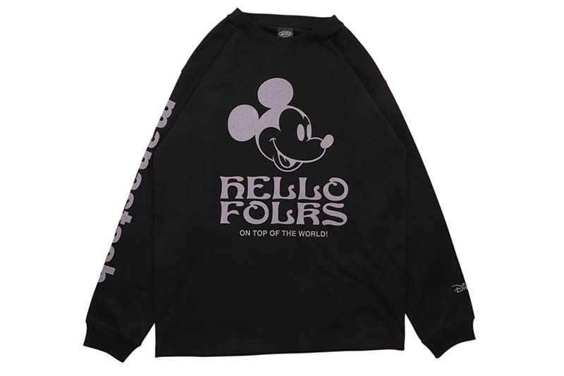 MANASTASH MICKY HELLOW FOLKS L/S TEE (792-5230013-010:BLACK)