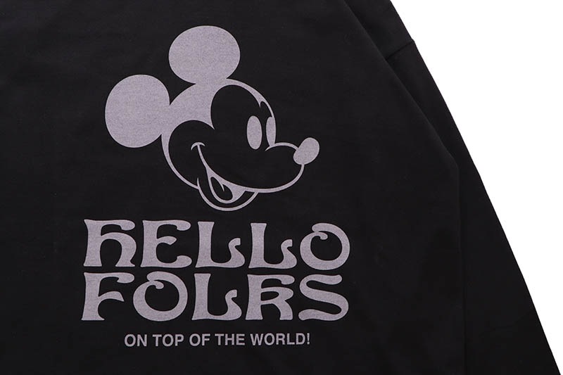 MANASTASH MICKY HELLOW FOLKS L/S TEE (792-5230013-010:BLACK)