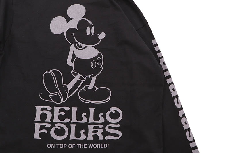 MANASTASH MICKY HELLOW FOLKS L/S TEE (792-5230013-010:BLACK)