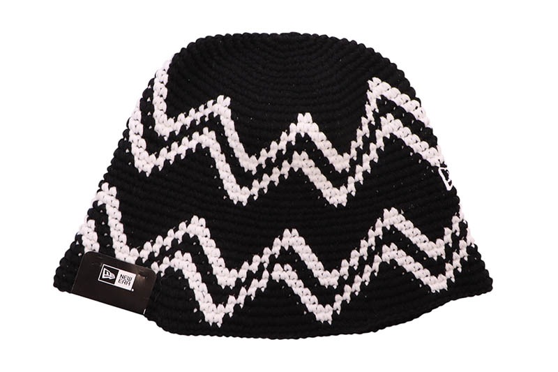 NEW ERA CROCHET KNIT BUCKET (BLACK/WHITE) 14667698