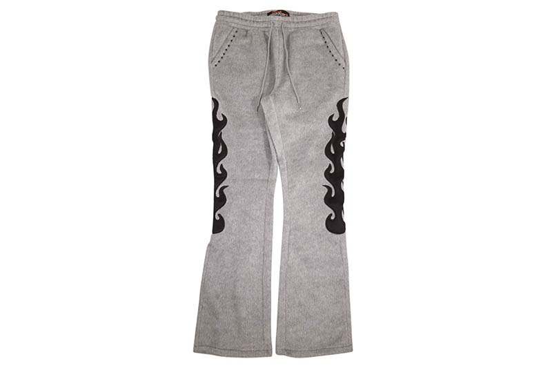 COPPER RIVET SAINTS MOHAIR PEARL STACKED SWEATPANTS (531581-GY:GRAY)