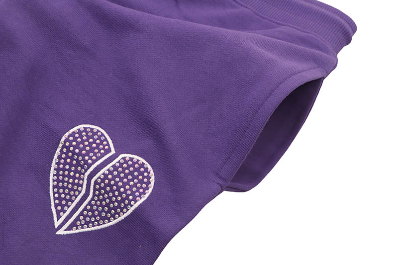 FOCUS HEARTLESS CROPPED HOODIE & STACKED JOGGER SET (80559:PURPLE)