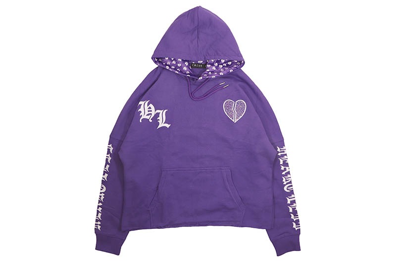 FOCUS HEARTLESS CROPPED HOODIE & STACKED JOGGER SET (80559:PURPLE)