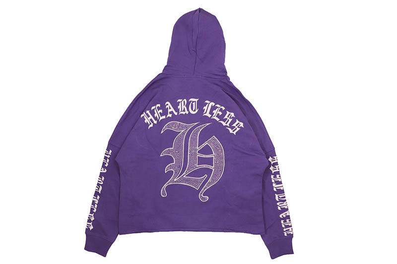 FOCUS HEARTLESS CROPPED HOODIE & STACKED JOGGER SET (80559:PURPLE)