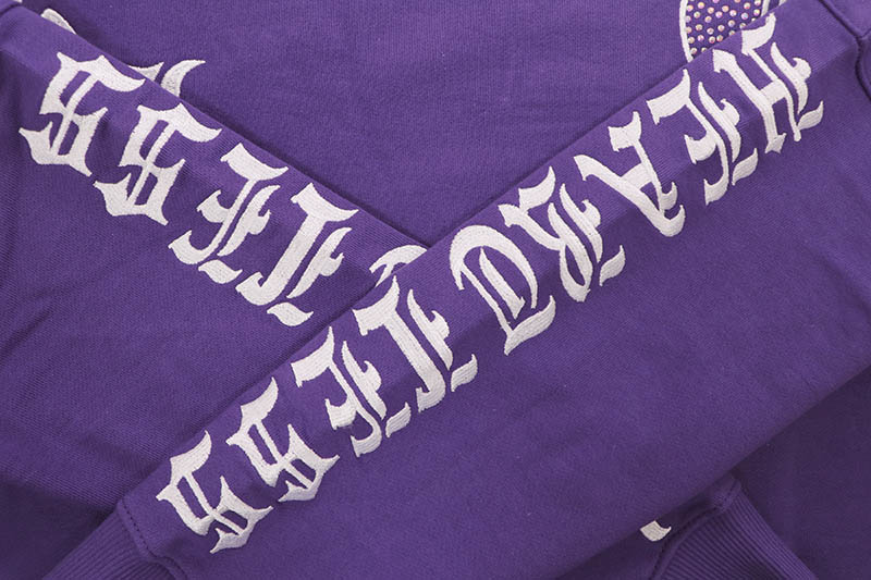FOCUS HEARTLESS CROPPED HOODIE & STACKED JOGGER SET (80559:PURPLE)