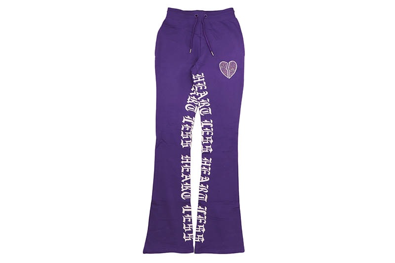 FOCUS HEARTLESS CROPPED HOODIE & STACKED JOGGER SET (80559:PURPLE)