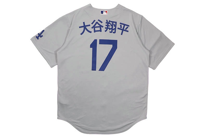 NIKE MLB LOS ANGELES DODGERS ROAD STADIUM PLAYER JERSEY (RE26-0IQJ-LD9-5TT:SHOHEI OHTANI/#17/GREY)