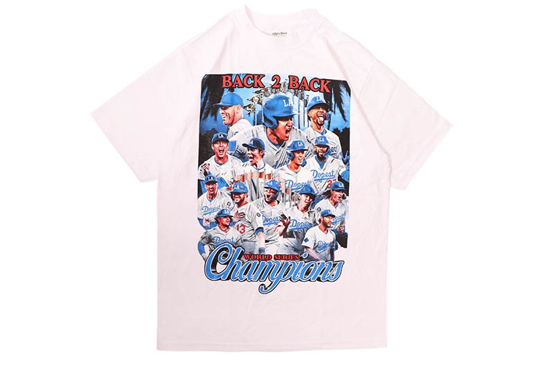 STREET WEAR SUPPLY BACK 2 BACK WORLD SERIES CHAMPIONS T-SHIRT (WHITE)