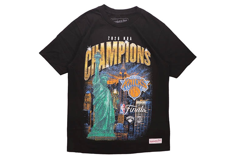 MITCHELL & NESS NEW YORK KNICKS 2026 NBA FINALS CHAMPIONS CITY T-SHIRT (SS22314-NYKBLCK:BLACK)