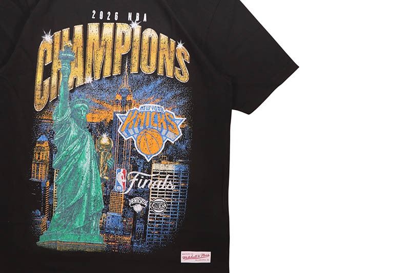 MITCHELL & NESS NEW YORK KNICKS 2026 NBA FINALS CHAMPIONS CITY T-SHIRT (SS22314-NYKBLCK:BLACK)