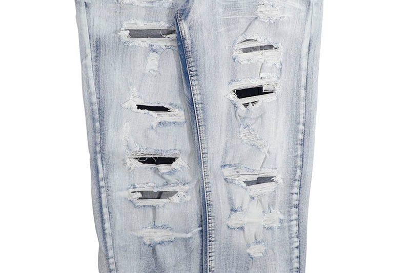 COPPER RIVET RIP & REPAIR JEANS (413015-LSB:LIGHT SAND BLUE)