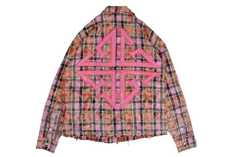 GUAPI BLUSH PINK RHINESTONE FLANNEL (638BPRF)