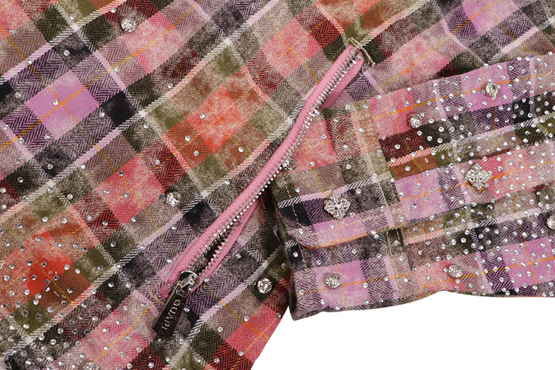 GUAPI BLUSH PINK RHINESTONE FLANNEL (638BPRF)