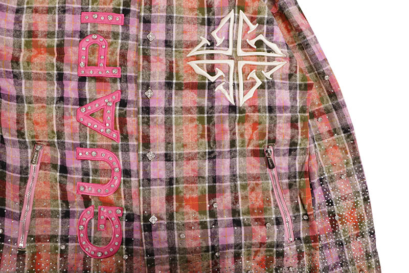 GUAPI BLUSH PINK RHINESTONE FLANNEL (638BPRF)
