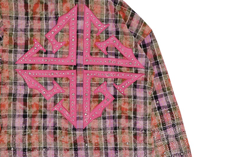 GUAPI BLUSH PINK RHINESTONE FLANNEL (638BPRF)