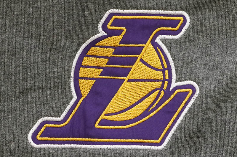 STARTER LOS ANGELES LAKERS REVERSIBLE HOODED BOMBER JACKET (LA130252:PURPLE/CHARCOAL GRAY)