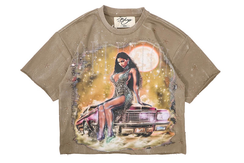 BKYS DELUSION FRENCH TERRY CROPPED TEE (T1488:VINTAGE KHAKI)
