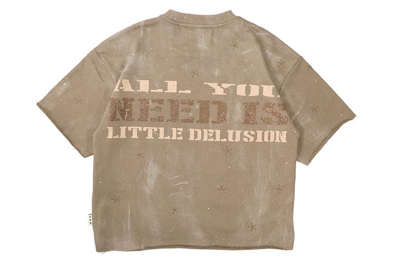 BKYS DELUSION FRENCH TERRY CROPPED TEE (T1488:VINTAGE KHAKI)