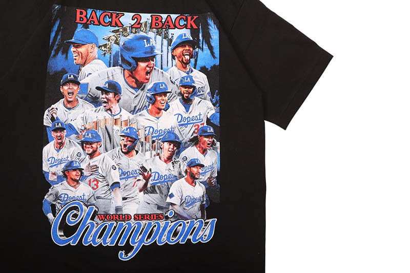 STREET WEAR SUPPLY BACK 2 BACK WORLD SERIES CHAMPIONS T-SHIRT (BLACK)