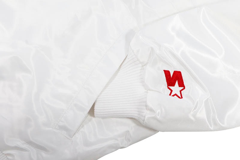 STARTER CHICAGO BULLS VARSITY SATIN FULL-SNAP JACKET (LS230168-CGB:WHITE)