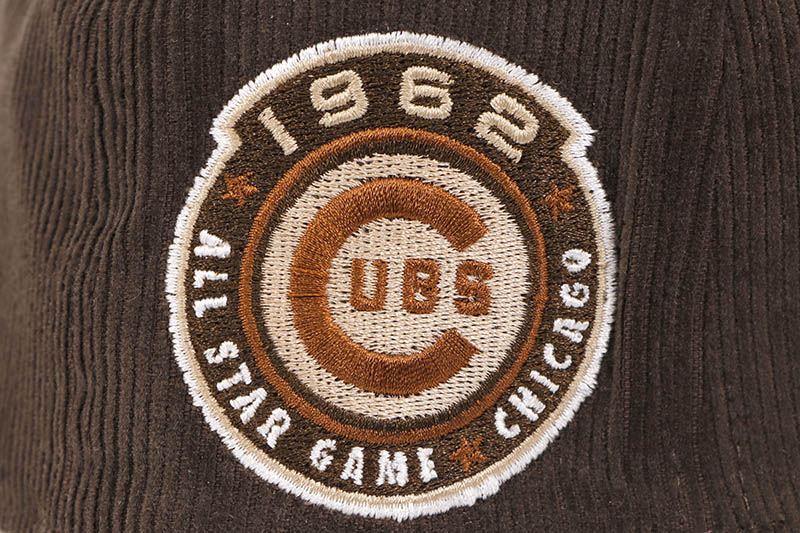 NEW ERA CHICAGO CUBS 59FIFTY FITTED CAP (1962 ALL STAR GAME SIDE PATCH/CREAM UNDER VISOR/WALNUT CORDUROY)