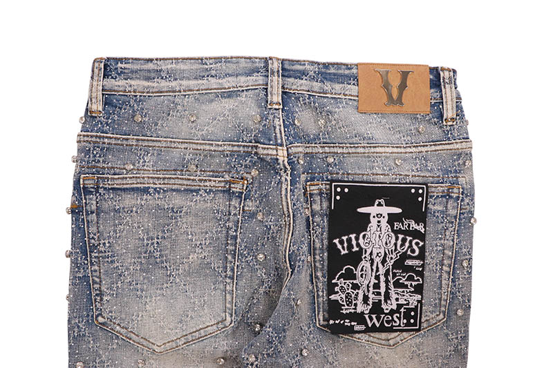 VICIOUS EMBELLISHED FLARE DENIM (VC510:LIGHT BLUE) | Brand,OTR