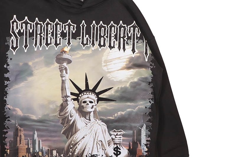 FOCUS STREET LIBERTY CROPPED HOODIE (80771:BLACK)