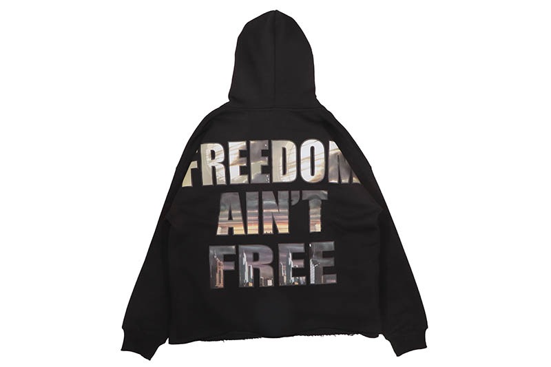 FOCUS STREET LIBERTY CROPPED HOODIE (80771:BLACK)