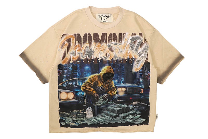BKYS DOOMS DAY FRENCH TERRY CROPPED TEE (T1455:BEIGE)