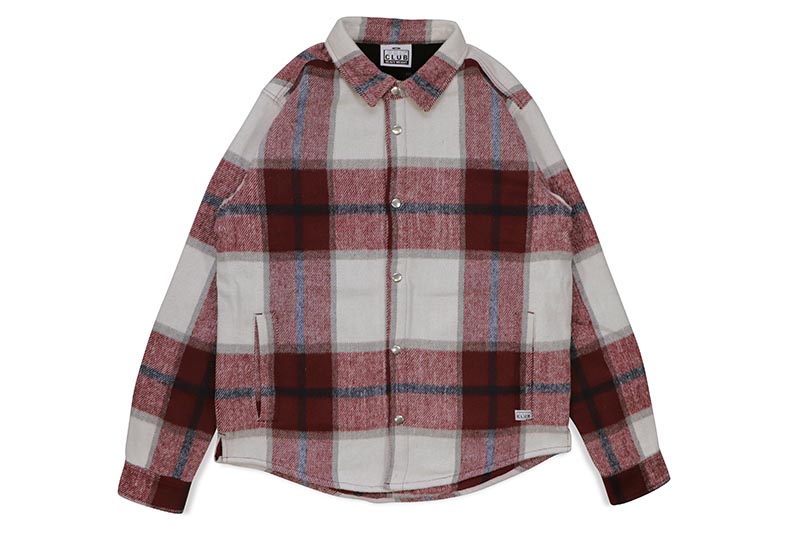 PRO CLUB FLANNEL WORK SHIRT JACKET (RED/WHITE) 15PC0303