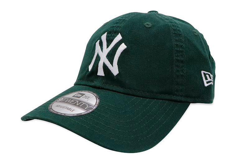 NEW ERA NEW YORK YANKEES 9TWENTY WASHED COTTON CLOTH STRAP CAP (DARK GREEN/WHITE) 13562180 11434005
