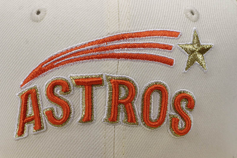 NEW ERA HOUSTON ASTROS 59FIFTY FITTED CAP (50TH ANNIVERSARY CUSTOM SIDE PATCH/GREEN UNDER VISOR/CHROME SOFT YELLLOW)