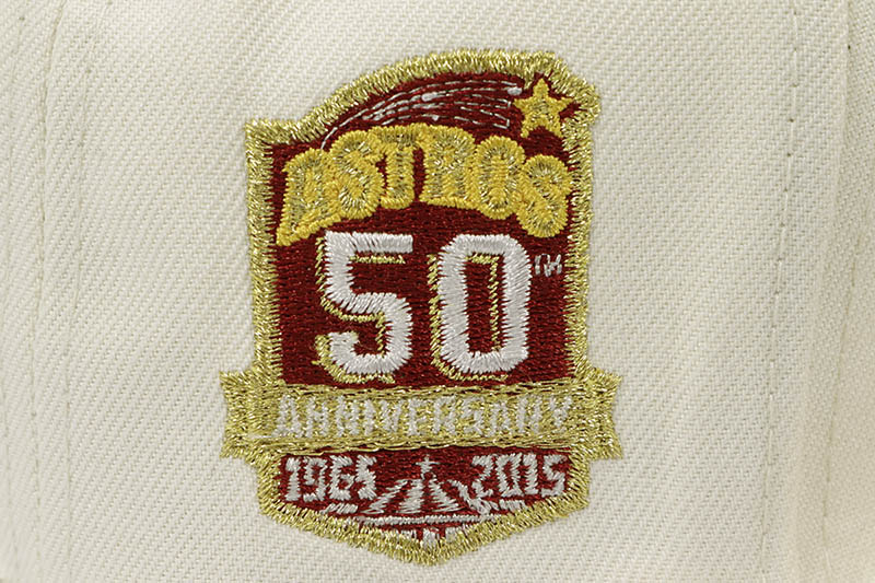 NEW ERA HOUSTON ASTROS 59FIFTY FITTED CAP (50TH ANNIVERSARY CUSTOM SIDE PATCH/GREEN UNDER VISOR/CHROME SOFT YELLLOW)