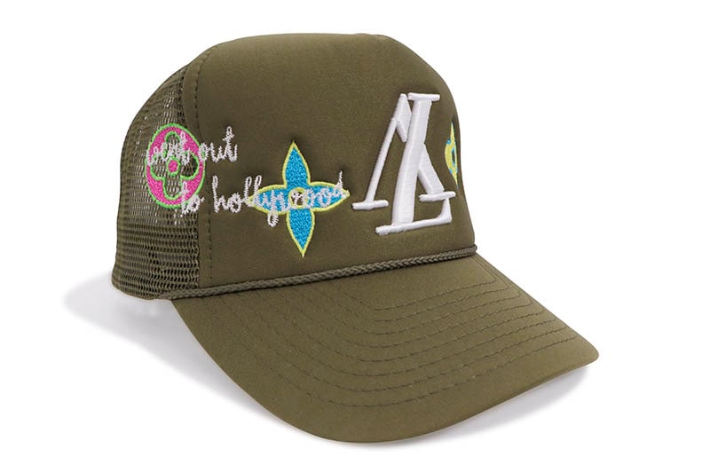 DROPOUT NEW YORK LA LUXE TRUCKER HAT (ARMY GREEN) DROPA233