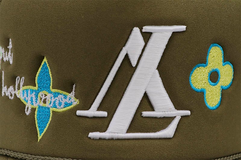 DROPOUT NEW YORK LA LUXE TRUCKER HAT (ARMY GREEN) DROPA233